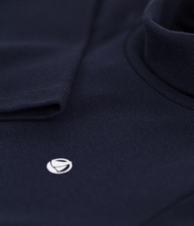 Sous-pull en coton enfant fille / gar&ccedil;on bleu