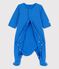 Bodyjama bébé en coton biologique bleu BRASIER/gris MARSHMALLOW