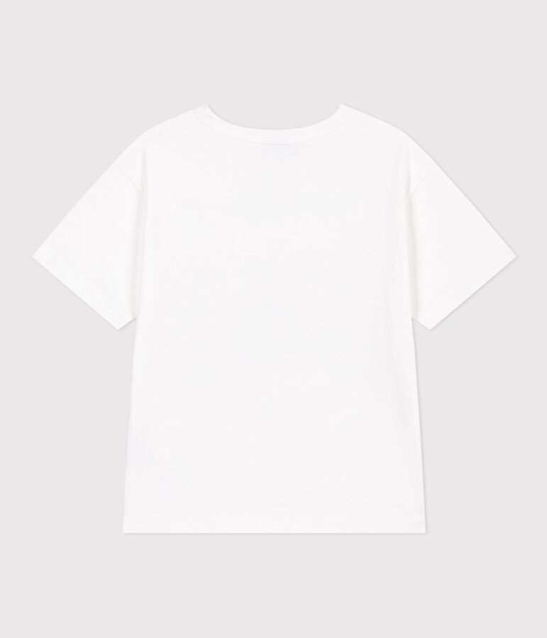 Tee-shirt enfant manches courtes en coton blanc MARSHMALLOW