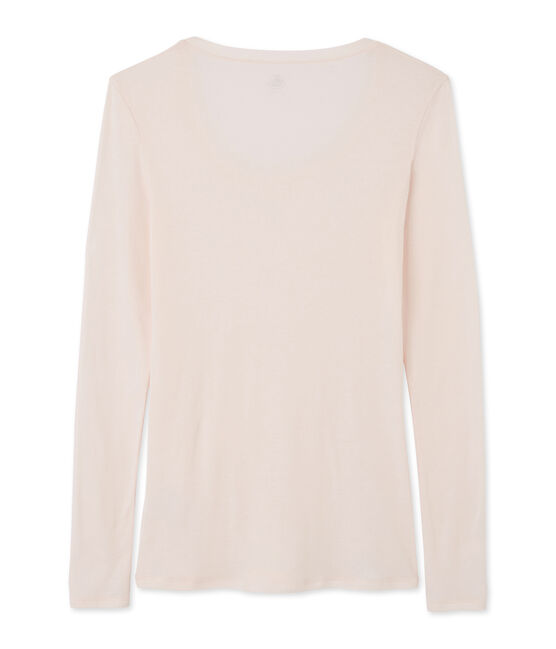 Tee shirt manches longues col danseuse femme rose FLEUR