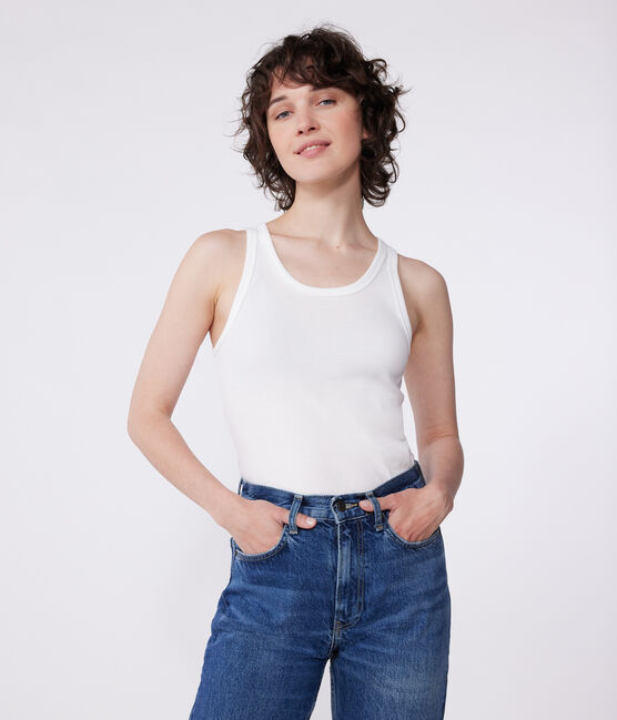 Débardeur l'Iconique en coton femme blanc ECUME