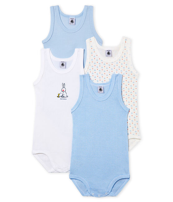 Lot De 4 Bodies Sans Manches Bebe Fille Variante 1 Petit Bateau Lot De 4 Bodies Sans Manches Bebe Fille Variante 1 Petit Bateau