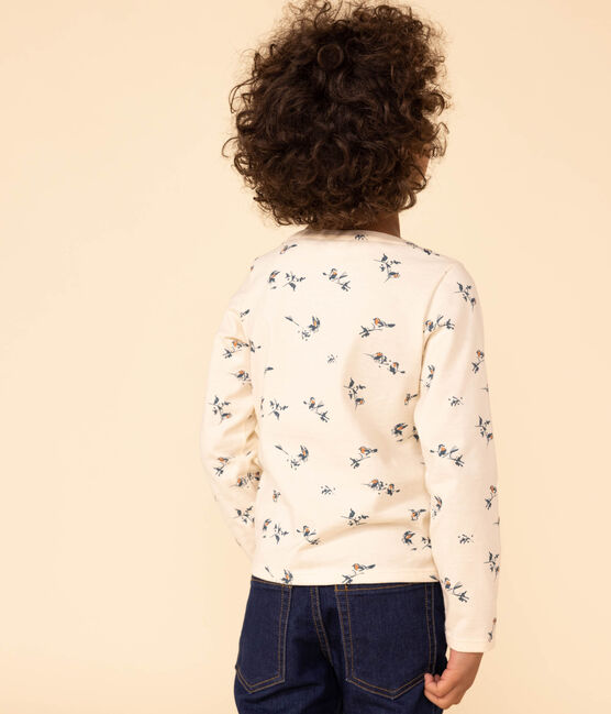 Tee-shirt manches longues en coton imprimé fleuri enfant fille blanc AVALANCHE/ MULTICO