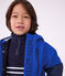 Parka enfant mi-longue unie colorblock bleu/multicouleur