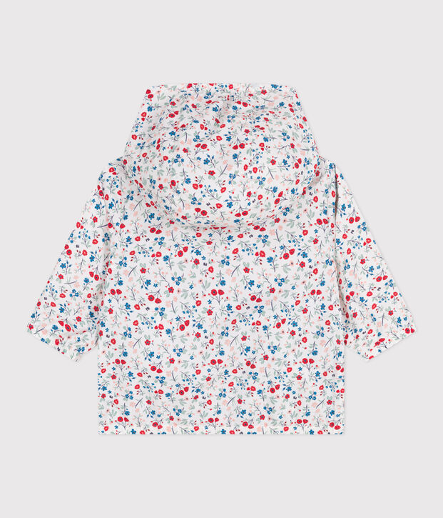 Coupe-vent b&eacute;b&eacute; anti-UV en polyester, imprim&eacute; fleuri blanc/multicouleur