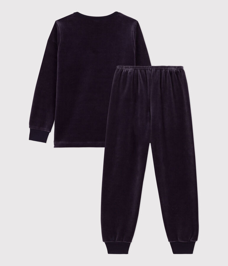 Pyjama Paris en velours enfant bleu SMOKING