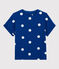 T-shirt en coton/lin imprimé Femme bleu SURF/blanc MARSHMALLOW