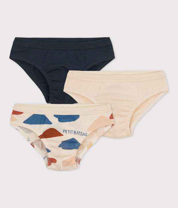 Lot de 3 slips petit gar&ccedil;on en coton multicouleur