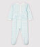 Dors-bien vichy bleu bébé fille en coton blanc MARSHMALLOW/bleu JASMIN