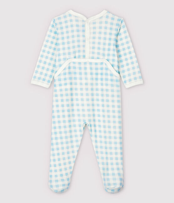 Dors-bien vichy bleu bébé fille en coton blanc MARSHMALLOW/bleu JASMIN