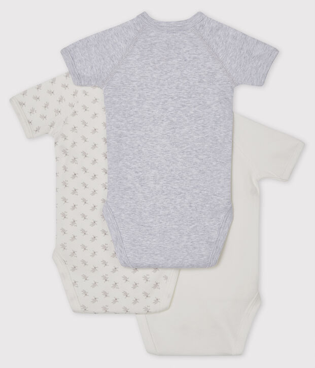 Trio de bodies naissance manches courtes b&eacute;b&eacute; multicouleur