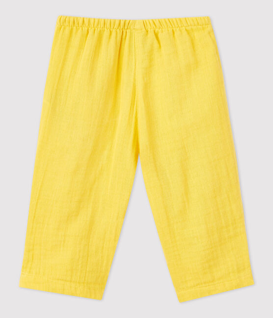 Pantalon en gaze de coton bio bébé jaune ORGE