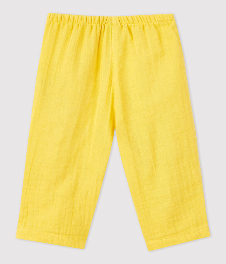 Pantalon en gaze de coton bio b&eacute;b&eacute; jaune ORGE