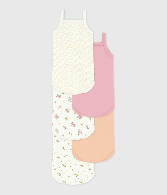 Lot de bodies bretelles en coton fleuri bébé variante 1
