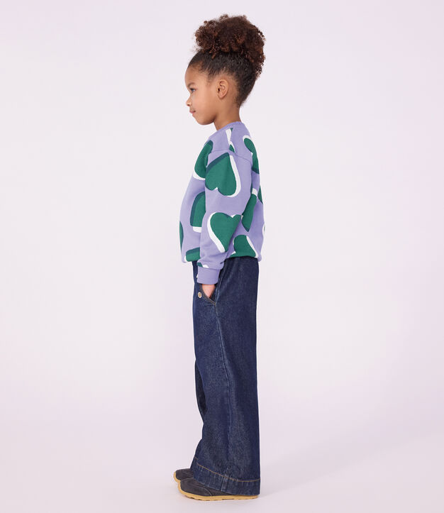Pantalon wide leg enfant en denim bleu