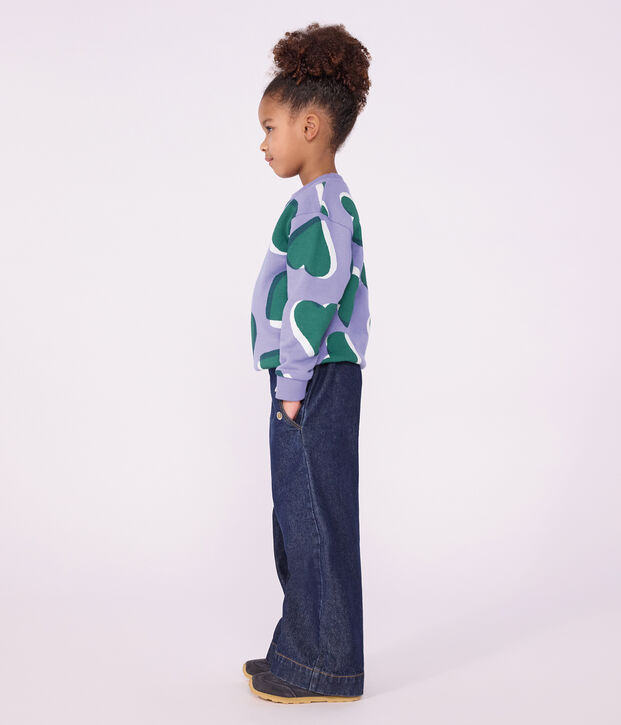 Pantalon wide leg enfant en denim bleu