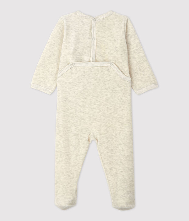 Dors-bien b&eacute;b&eacute; uni beige en velours beige chin&eacute;
