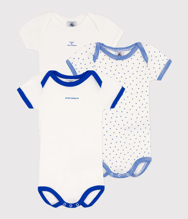 PETIT BATEAU - Lot de 3 bodies manches courtes en coton