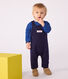 Salopette bébé en coton épais jambes longues, unie