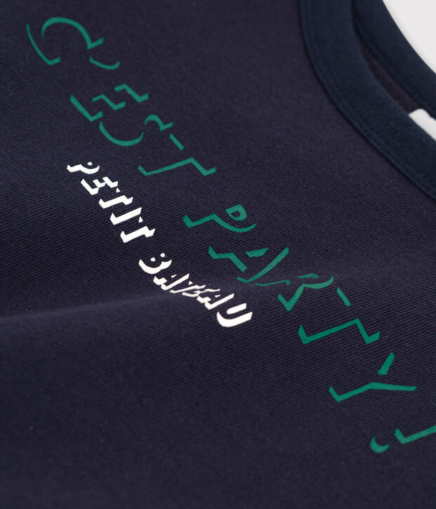 Sweatshirt imprim&eacute; en molleton enfant fille / gar&ccedil;on bleu