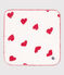 MOUCHOIR CŒUR BÉBÉ  EN GAZE DE COTON blanc MARSHMALLOW/rouge TERKUIT