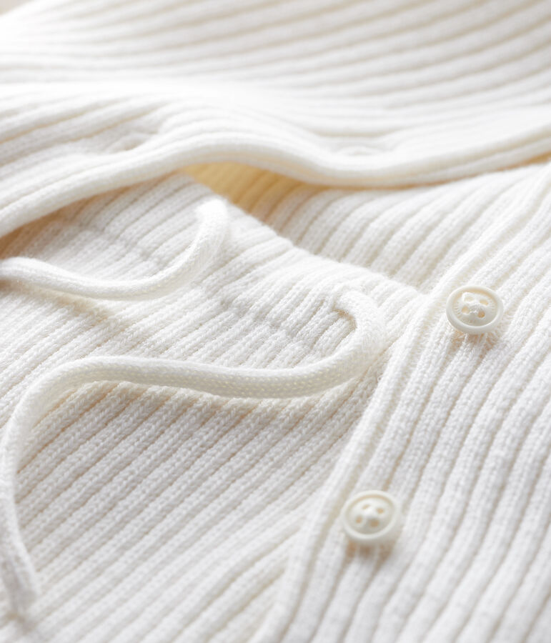 Ensemble blanc 2 pi&egrave;ces b&eacute;b&eacute; en tricot blanc MARSHMALLOW