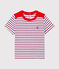 Tee shirt rayé bébé garçon blanc MARSHMALLOW/blanc MULTICO