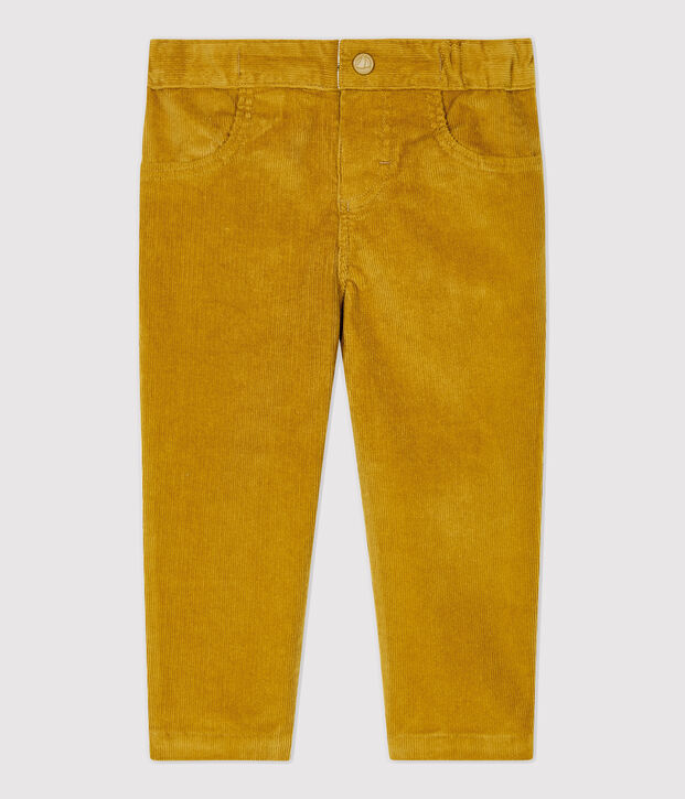 Pantalon en velours b&eacute;b&eacute;. jaune