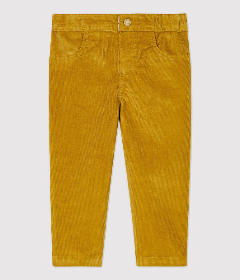 Pantalon en velours b&eacute;b&eacute;. jaune TOPAZE