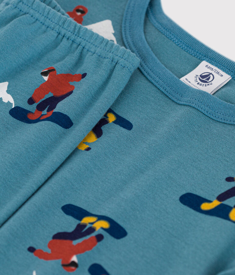 Pyjama ajust&eacute; imprim&eacute; snowboard en coton enfant POLOCHON/ MULTICO