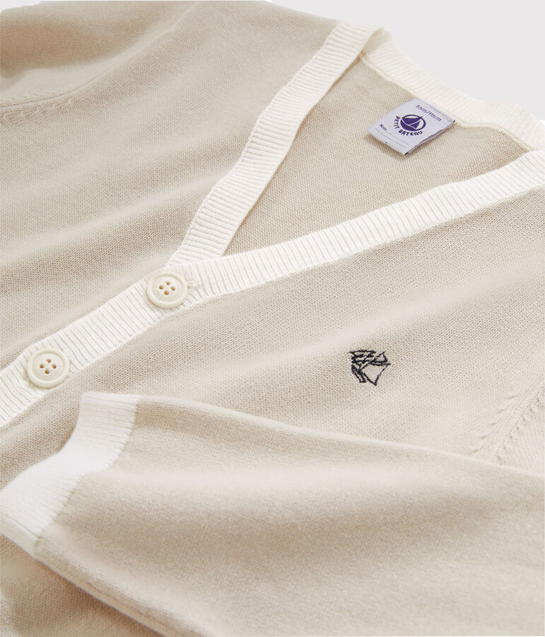 Cardigan enfant gar&ccedil;on beige