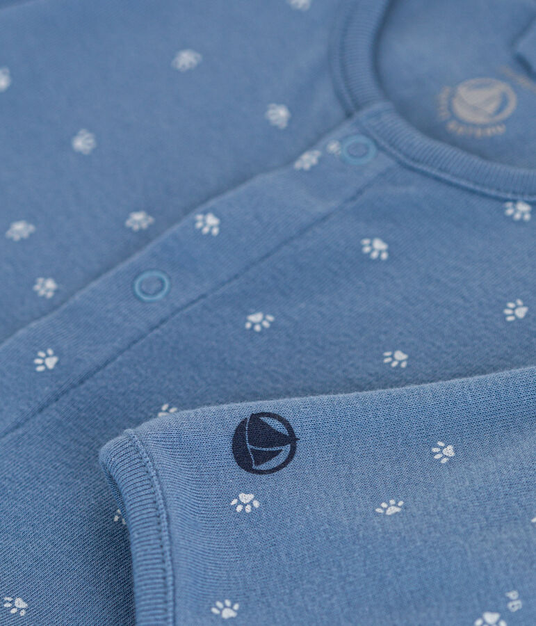 Pyjama b&eacute;b&eacute; en coton bleu BEACH/ MARSHMALLOW