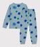 Pyjama enfant en molleton imprim&eacute; flocons gris/multicouleur