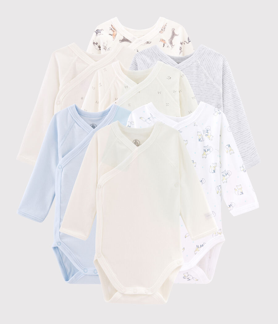 Lot surprise de 7 bodies naissance manches longues bébé (Petit Bateau) - Couverture