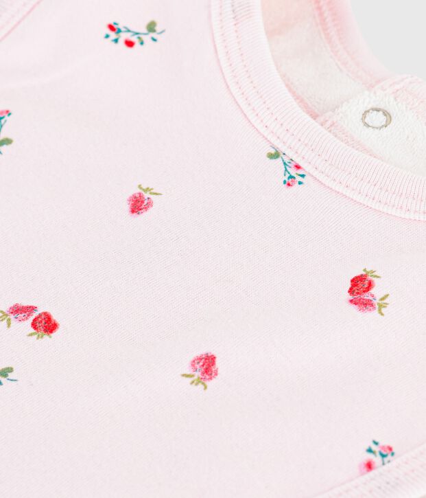 Bavoir naissance en coton imprim&eacute; rose/multicouleur