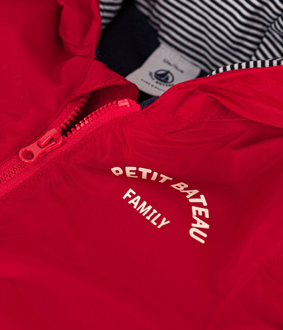 Coupe-vent chaud bébé en polyester recyclé rouge PEPS