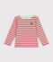 Marinière iconique en coton enfant fille / garçon rose ROSEWOOD/ AVALANCHE