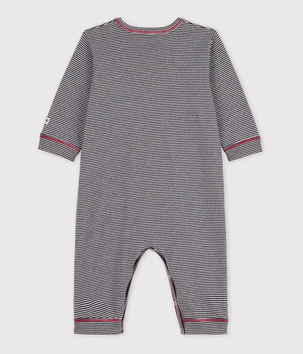 Dors-bien sans pieds &agrave; rayures b&eacute;b&eacute; en coton bleu/blanc