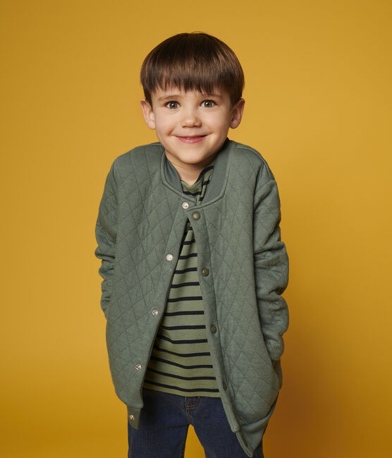 Cardigan esprit teddy en tubique enfant garçon vert VALLEE