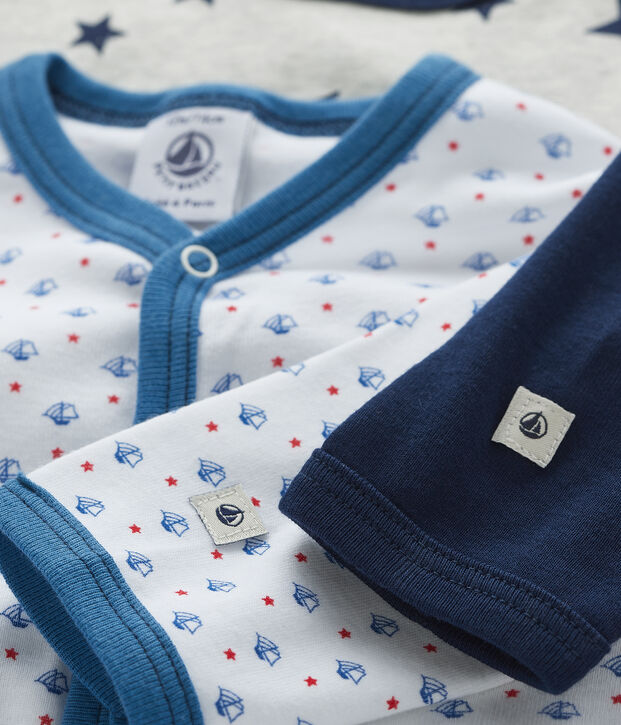 Lot de 2 dors-bien b&eacute;b&eacute; gar&ccedil;on en c&ocirc;te multicouleur