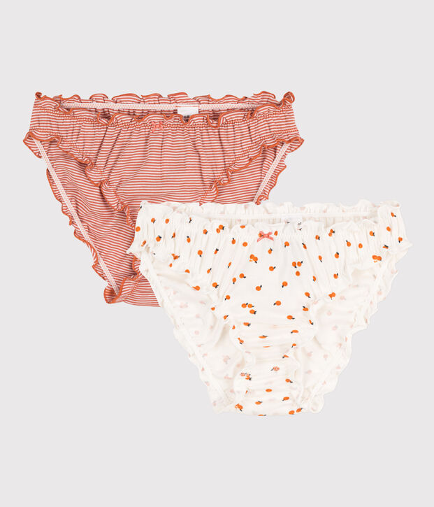 Lot 2 culottes froufrou en coton Femme multicouleur
