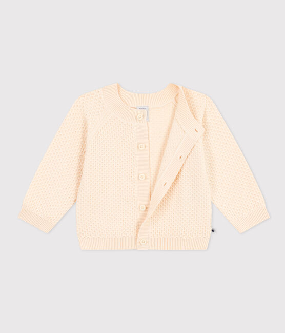 Cardigan en tricot de coton bébé écru AVALANCHE