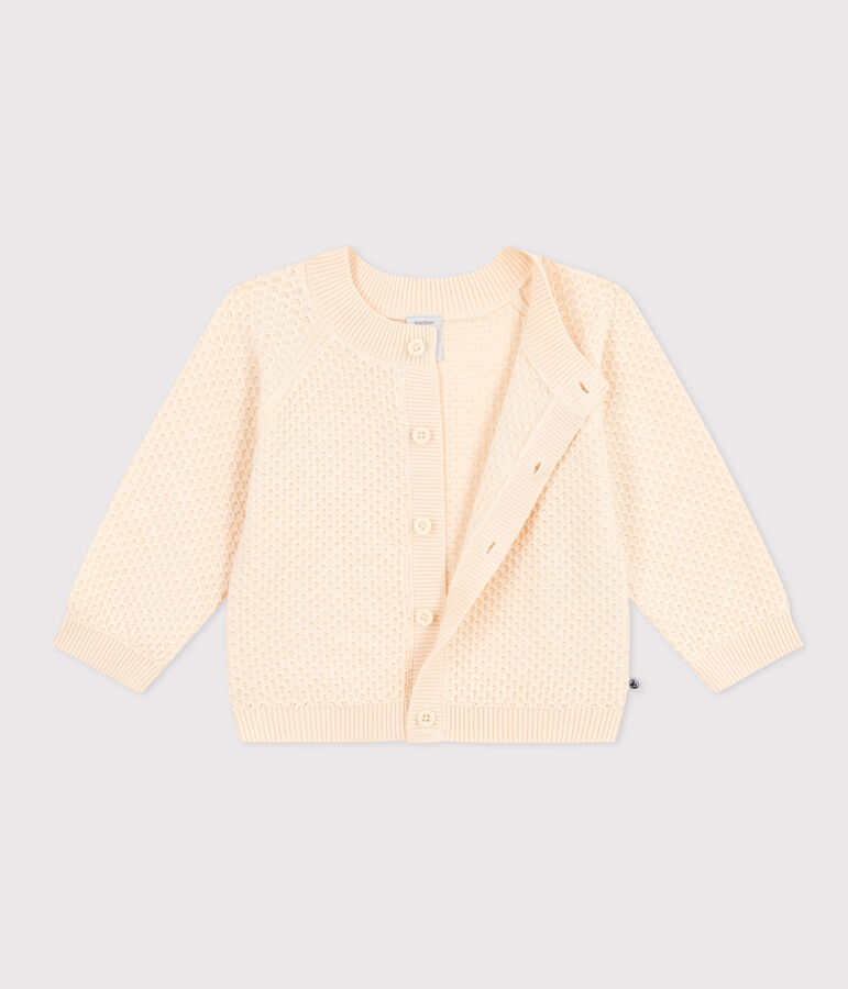 Cardigan en tricot de coton b&eacute;b&eacute; &eacute;cru AVALANCHE