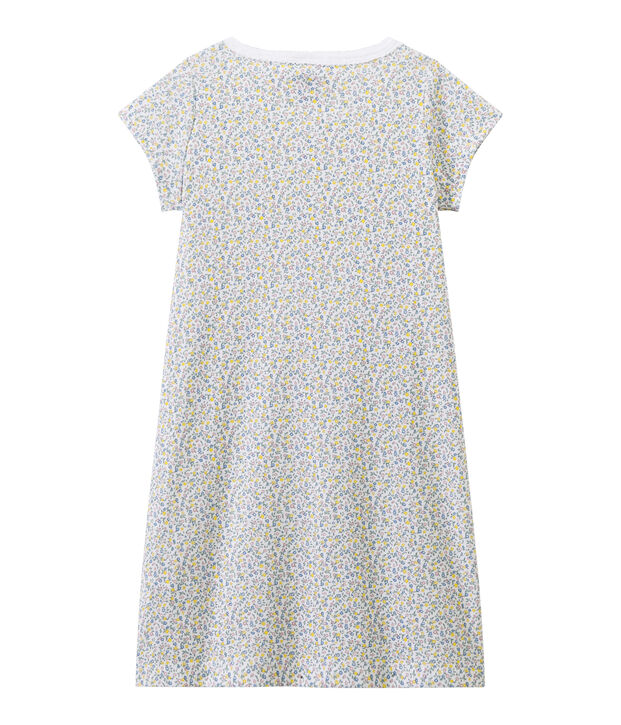 Chemise de nuit fille imprim&eacute;e blanc/multicouleur