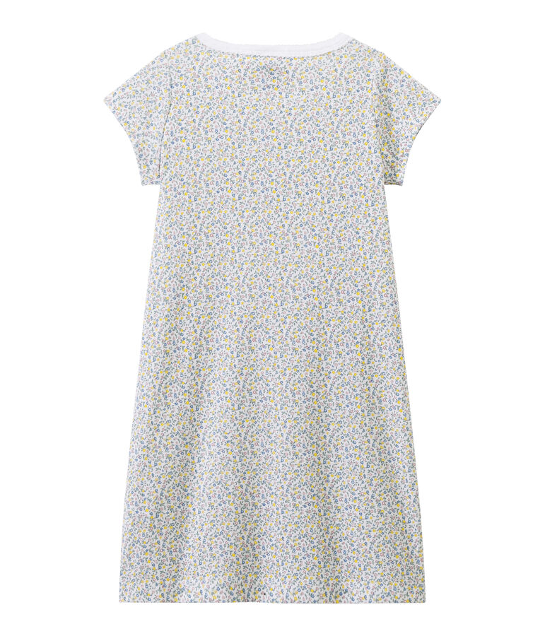 Chemise de nuit fille imprim&eacute;e blanc/multicouleur