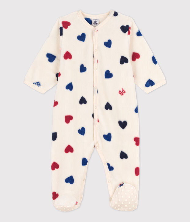 Surpyjama b&eacute;b&eacute; en polaire &eacute;cru/multicouleur
