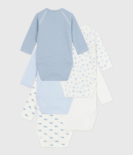 Lot de bodies croisés manches longues en coton imprimé bébé variante 1
