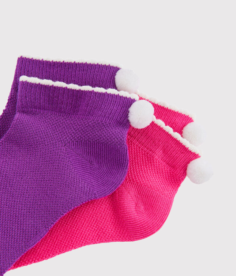 Lot de 2 paires de chaussettes enfant fille multicouleur