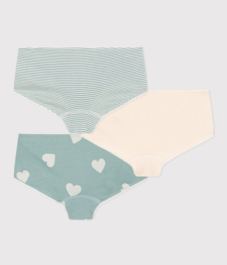 Lot de 3 shorties c&oelig;ur en coton petite fille variante 1