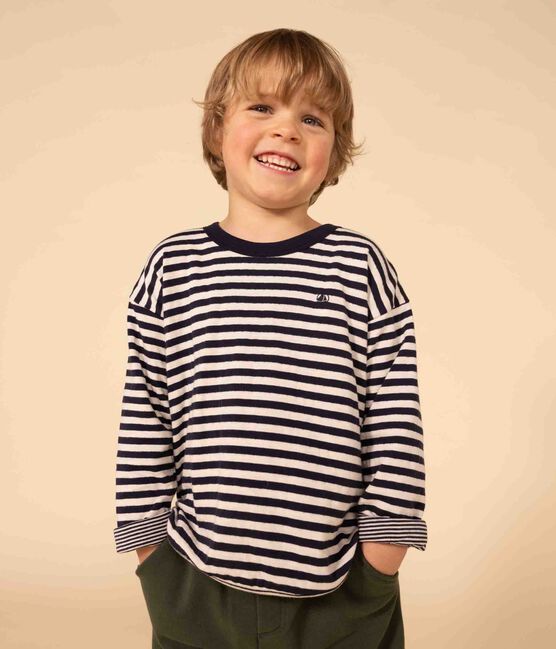 Tee-shirt manches longues en tubique enfant garçon bleu SMOKING/ AVALANCHE